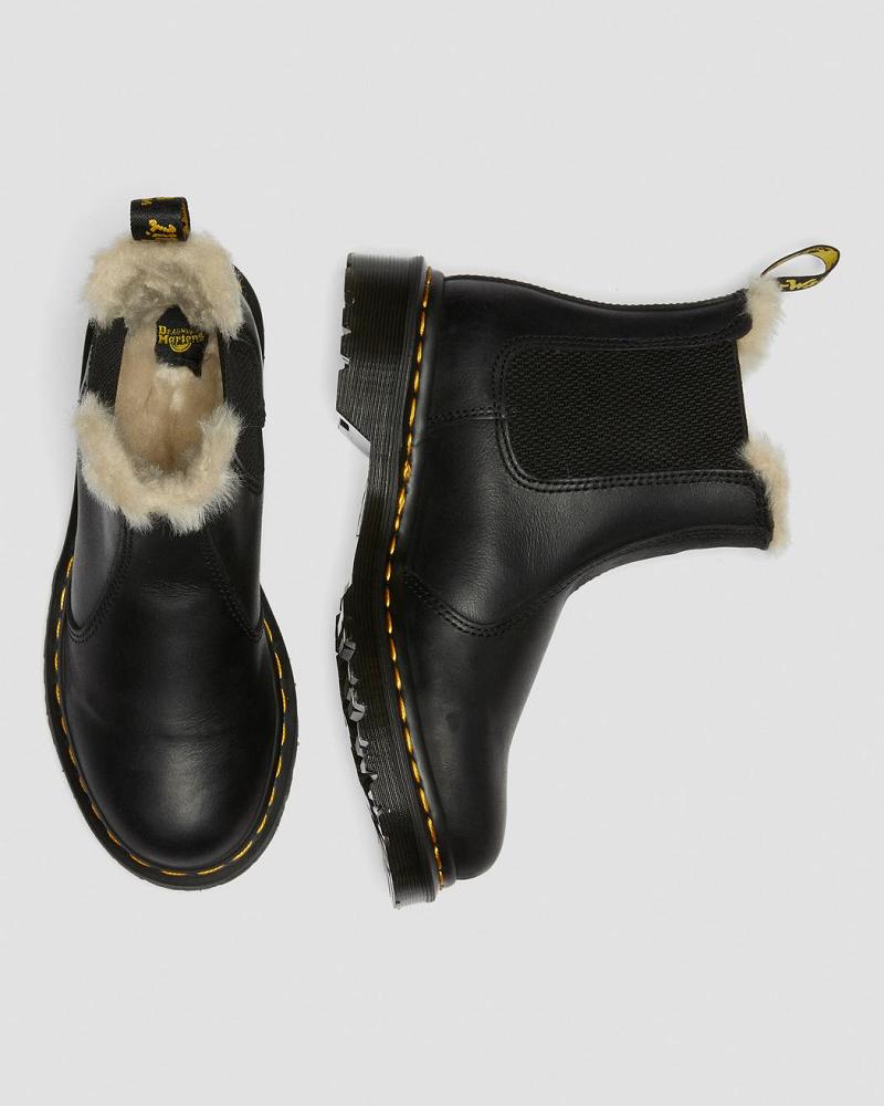 Botas de Invierno Dr Martens 2976 Faux Fur Forro Mujer Negros | MX 504EBC